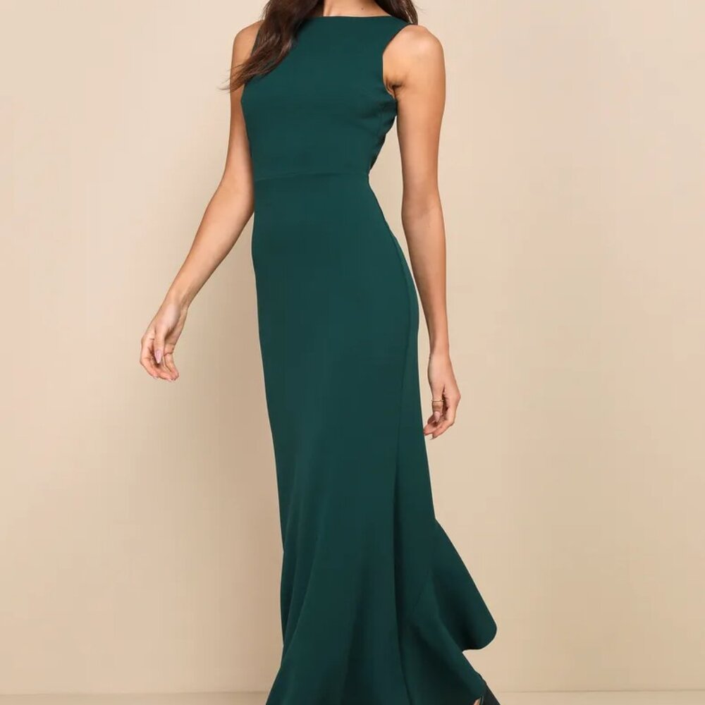 Lulus Exquisite Refinement Emerald Green Backless… - image 2